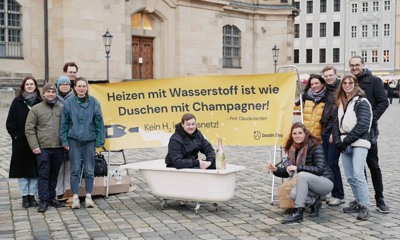 Fotoaktion von DresdenZero: Kein Wasserstoff ins Gasnetz!